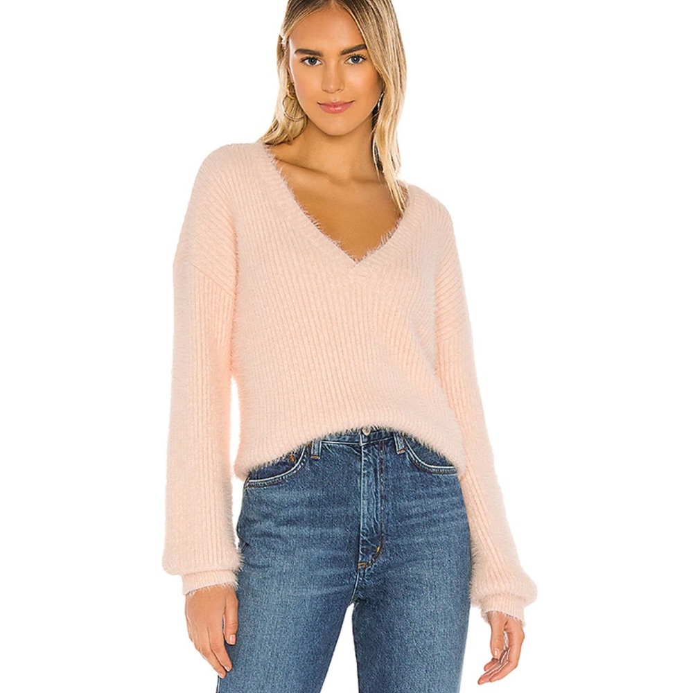 Majorelle Blush Fuzzy Oversized Sweater